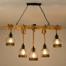 GobekUsa Modern Geometric Metallic Island Pendant Lamp with Jute Rope Cord for Dining Room