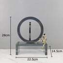 GobekUsa Crystal Geometric Ring Chair Base Decor - Golden Figurine Statue for Room Aesthetic