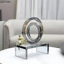 GobekUsa Crystal Geometric Ring Chair Base Decor - Golden Figurine Statue for Room Aesthetic