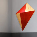 GobekUsa Nordic 1-Light Splicing Pyramid Wall Sconce with Adjustable Rubber Wood Shade in Black/Red/White