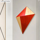 GobekUsa Nordic 1-Light Splicing Pyramid Wall Sconce with Adjustable Rubber Wood Shade in Black/Red/White