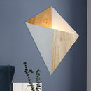GobekUsa Nordic 1-Light Splicing Pyramid Wall Sconce with Adjustable Rubber Wood Shade in Black/Red/White