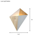 GobekUsa Nordic 1-Light Splicing Pyramid Wall Sconce with Adjustable Rubber Wood Shade in Black/Red/White