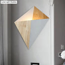 GobekUsa Nordic 1-Light Splicing Pyramid Wall Sconce with Adjustable Rubber Wood Shade in Black/Red/White