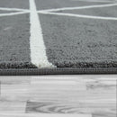Modern Geometric Rug for Living-Room in Anthracite White