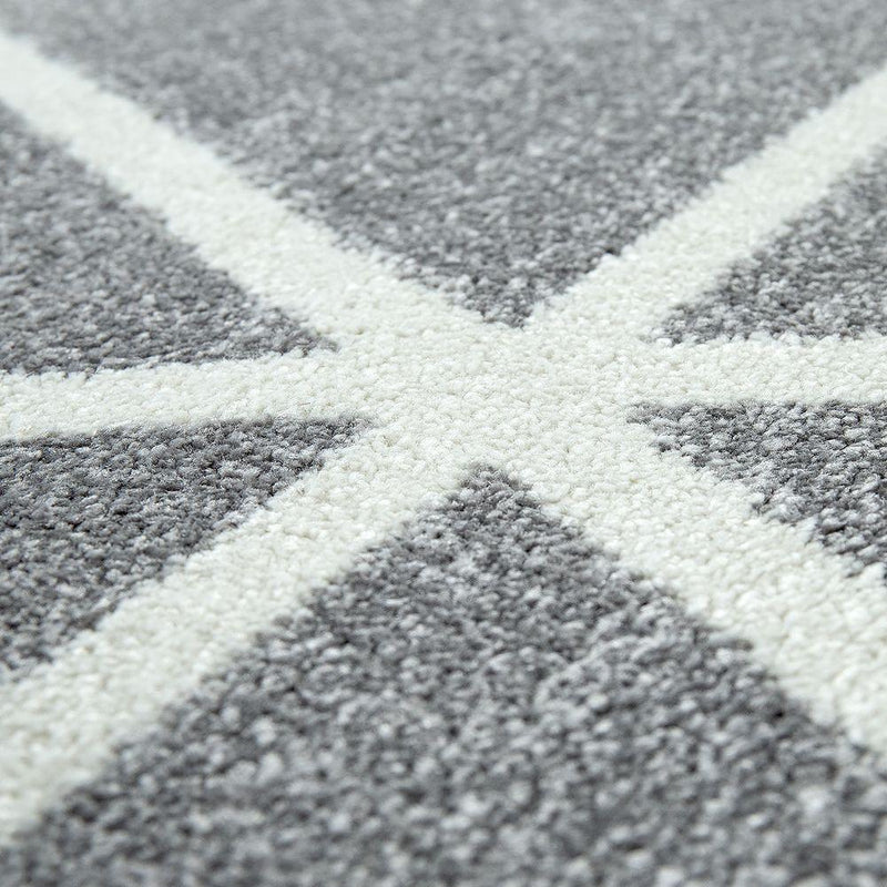 Modern Geometric Rug for Living-Room in Gray