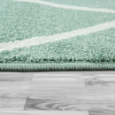 Modern Geometric Rug for Living-Room in Mint Green