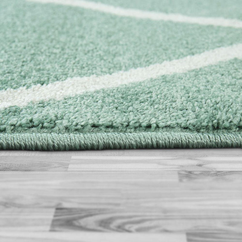 Modern Geometric Rug for Living-Room in Mint Green