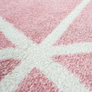 Modern Geometric Rug for Living-Room in Pink White