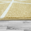 Modern Geometric Rug for Living-Room in Yellow White