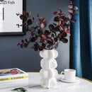 GobekUsa Geometric Spiral Resin Vase - Black and White Flower Vase for Home Decor