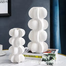 GobekUsa Geometric Spiral Resin Vase - Black and White Flower Vase for Home Decor
