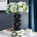 GobekUsa Geometric Spiral Resin Vase - Black and White Flower Vase for Home Decor