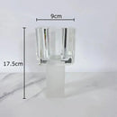 GobekUsa Geometric Square Glass Vase Artificial Flowers Modern Floral Arrangement