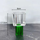GobekUsa Geometric Square Glass Vase Artificial Flowers Modern Floral Arrangement