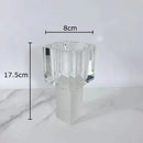 GobekUsa Geometric Square Glass Vase Artificial Flowers Modern Floral Arrangement