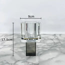 GobekUsa Geometric Square Glass Vase Artificial Flowers Modern Floral Arrangement