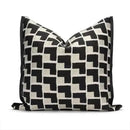 Modern geometric texture black & off-white cushion cover living room by Decorbites