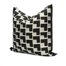 Modern geometric texture black & off-white cushion cover living room by Decorbites