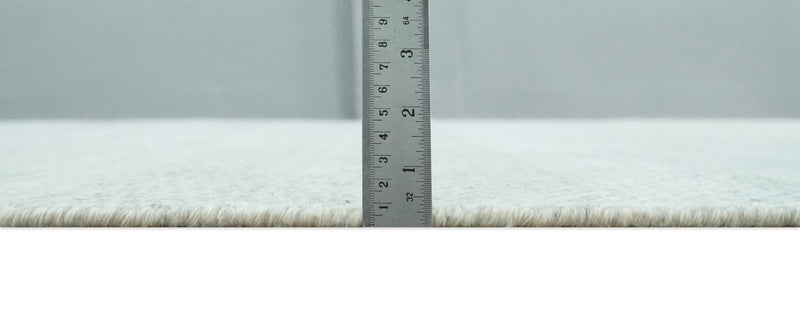 Modern Geometric Trellis Scandinavian 8x10 Hand Knotted  Silver, Ivory and Gray Wool Area Rug | TRDCP955810