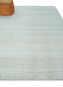 Modern Geometric Trellis Scandinavian 8x10 Hand Knotted  Silver, Ivory and Gray Wool Area Rug | TRDCP955810