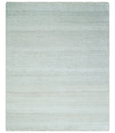 Modern Geometric Trellis Scandinavian 8x10 Hand Knotted  Silver, Ivory and Gray Wool Area Rug | TRDCP955810