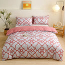 GobekUsa Geometric Triangle Block Print Bedding Set with 2 Pillowcases for Queen/King Double Bed
