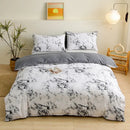GobekUsa Geometric Triangle Block Print Bedding Set with 2 Pillowcases for Queen/King Double Bed