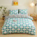 GobekUsa Geometric Triangle Block Print Bedding Set with 2 Pillowcases for Queen/King Double Bed