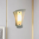 GobekUsa Modern Geometric Wall Sconce - Clear Glass 1-Light Living Room Lamp