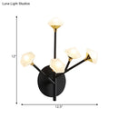 GobekUsa Modern Geometric Wall Sconce with 5 Black/Gold Lights and Branching Acrylic Shade Design