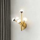 GobekUsa Modern Geometric Wall Sconce with 5 Black/Gold Lights and Branching Acrylic Shade Design