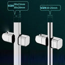 Modern geometric white & black shower slide rail holder bracket bathroom by Decorbites