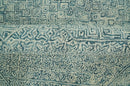 Modern Geometrical 8x10 Teal and Ivory Hand Tufted wool area rug