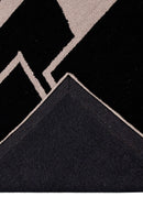 Modern Geometrical Black Hand Tufted Wool Area Rug