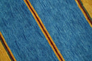 Modern Geometrical Blue, Gold, Brown and Green Stripes Design Hand loom 4.6x7 wool Area Rug by The Rug Decor