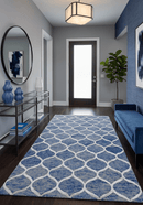 Hand Tufted Wool Area Rug Modern Geometric Patterns Blue 5x8