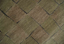 Modern Geometrical Brown, Olive and Charcoal Hand Knotted 5x8 Wool and Silk Area Rug