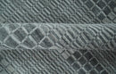 Charcoal Gray Silver Blended Wool Area Rug 8x10 - Handwoven Scandinavian Geometric Flatwoven