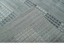 Charcoal Gray Silver Blended Wool Area Rug 8x10 - Handwoven Scandinavian Geometric Flatwoven