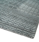 Charcoal Gray Silver Blended Wool Area Rug 8x10 - Handwoven Scandinavian Geometric Flatwoven