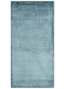 Modern Geometrical Cross Square Hand Made 2x4 Aqua Blue Art Silk Area Rug