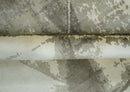 Modern Geometrical Diamond Cut Design Beige and Gray 5x8 Hand loom Viscose Area Rug