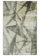Modern Geometrical Diamond Cut Design Beige and Gray 5x8 Hand loom Viscose Area Rug