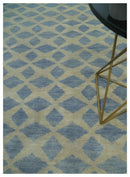 Modern Geometrical Diamond Design Gray and Beige 8x10 Hand knotted wool rug by The Rug Decor
