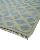 Modern Geometrical Diamond Design Gray and Beige 8x10 Hand knotted wool rug by The Rug Decor