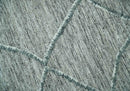 Modern Geometrical Hand carved Texture Gray, Ivory and Charcoal Hand Knotted 5x8 wool Area Rug