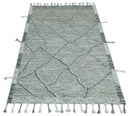 Modern Geometrical Hand carved Texture Gray, Ivory and Charcoal Hand Knotted 5x8 wool Area Rug