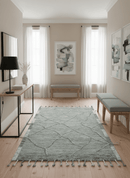 Modern Geometrical Hand carved Texture Gray, Ivory and Charcoal Hand Knotted 5x8 wool Area Rug