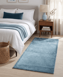 Aqua Blue Art Silk Area Rug 2x4 - Hand Woven Modern Geometric